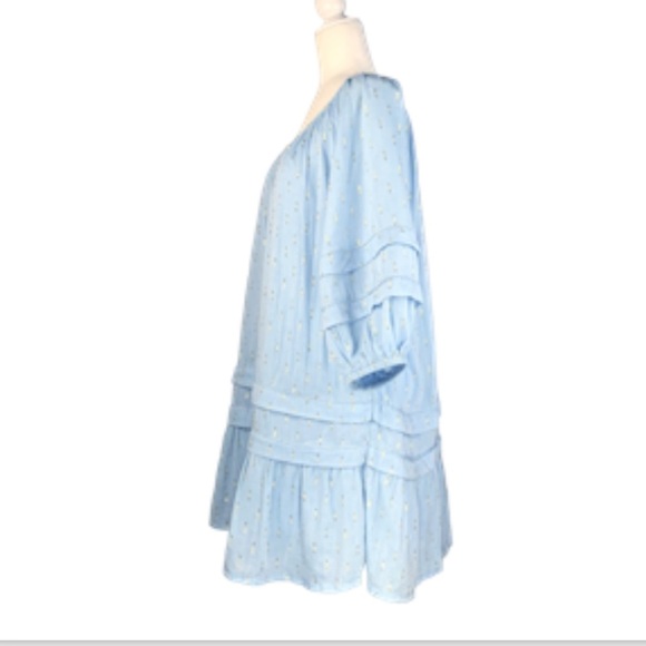 Roller Rabbit Dress Medium Weir Tamania Tiered Boho Festival Metallic - Picture 5 of 14